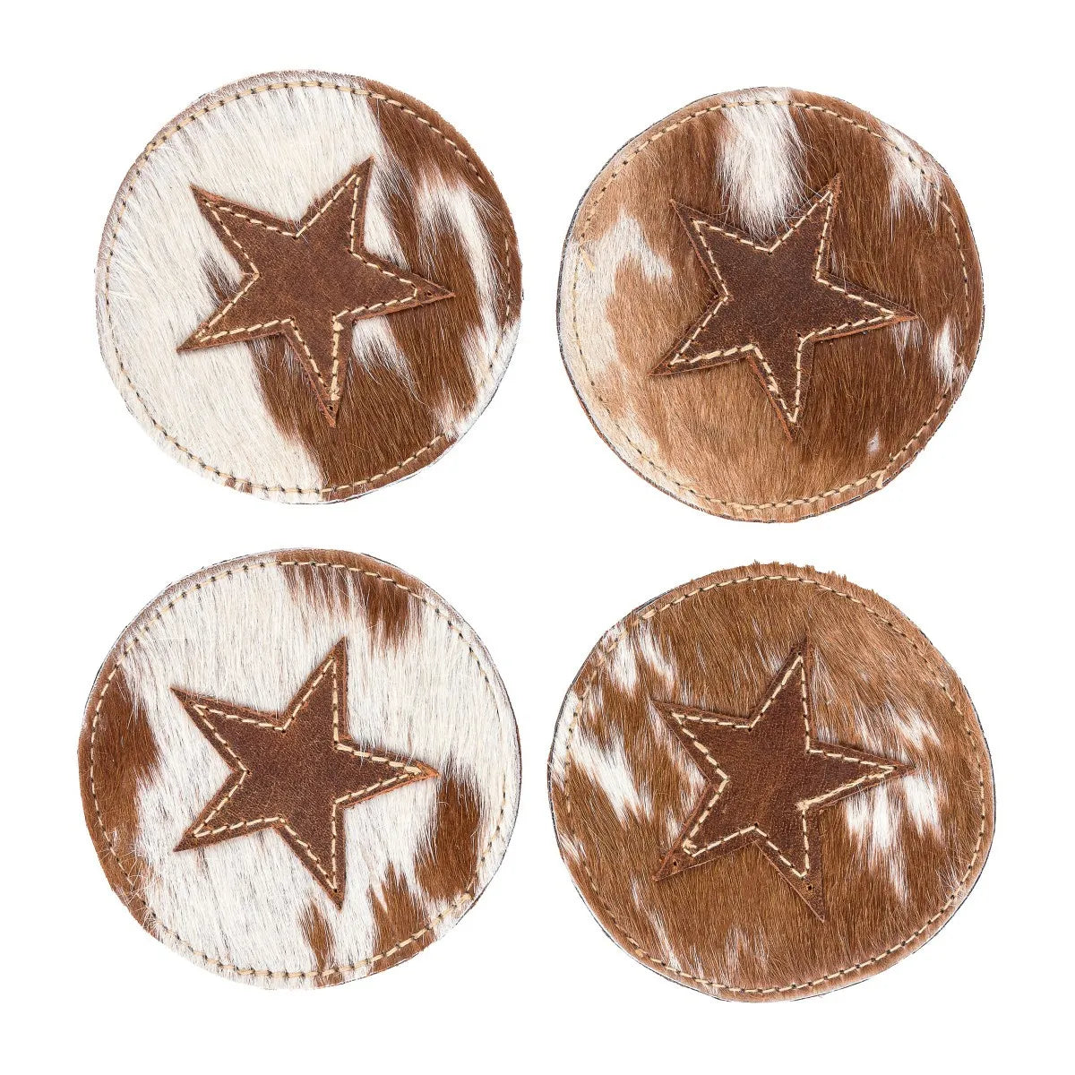 Cowhide Coaster Set (4) - Jersey Stars