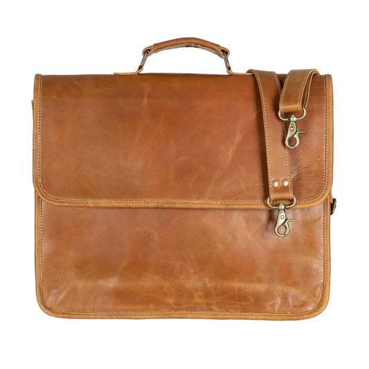 Maisie Aged Leather Laptop Bag