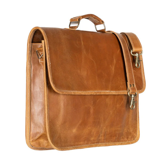 Maisie Aged Leather Laptop Bag