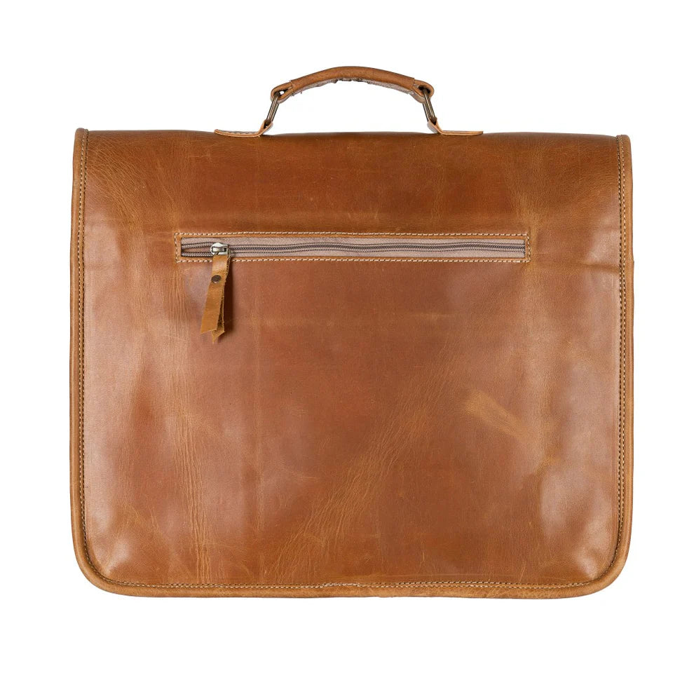 Maisie Aged Leather Laptop Bag