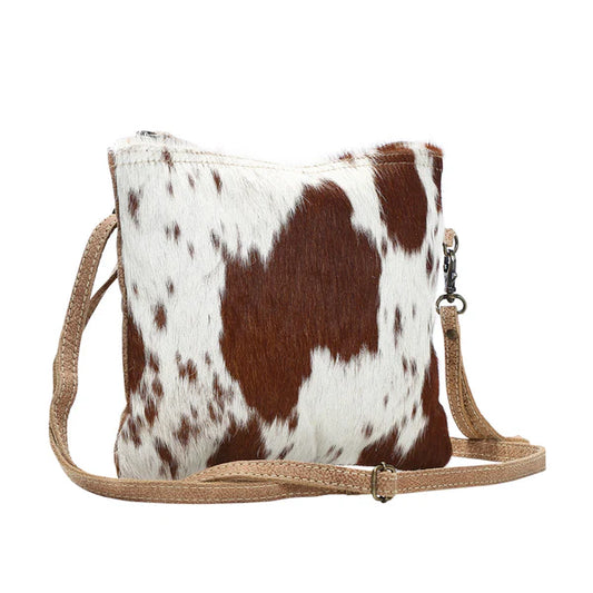 Tilly Brown & White Cowhide Shoulder Bag