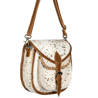 Lucy - Gold Fleck Aged Leather - Shoulder Bag