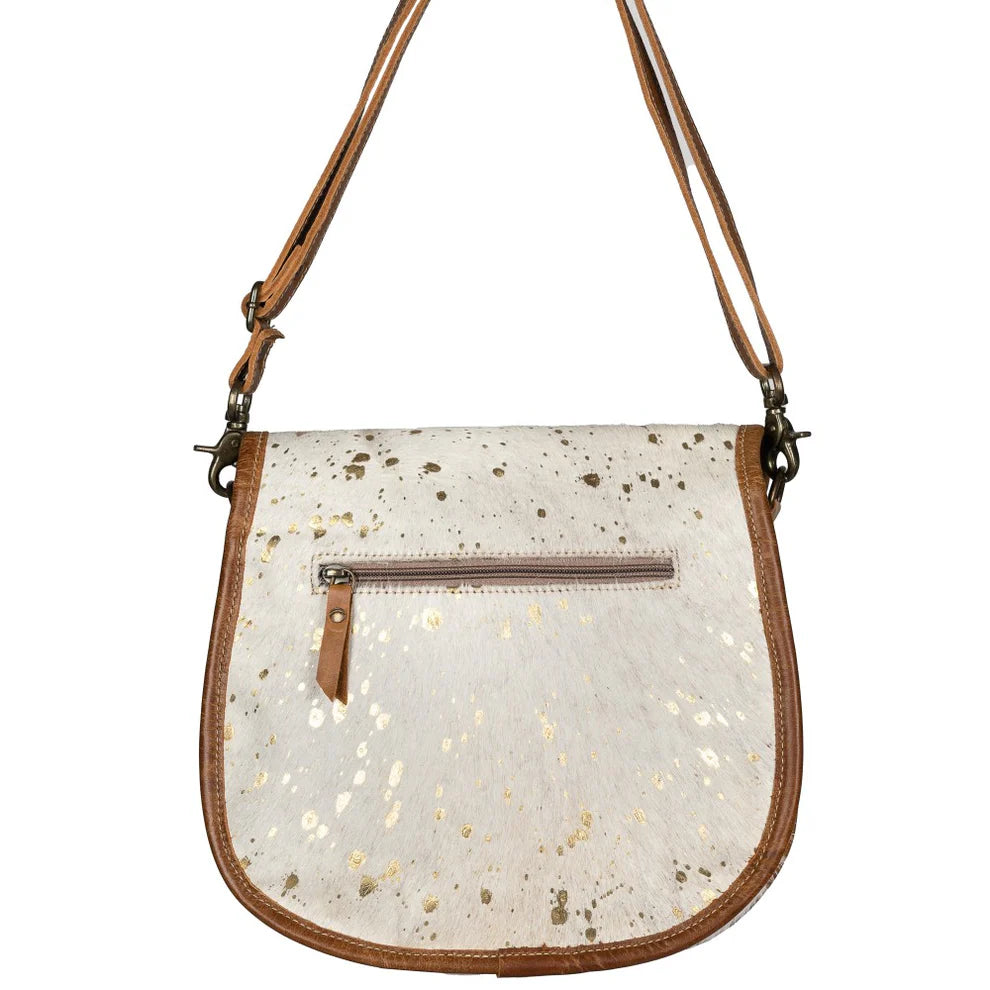 Lucy - Gold Fleck Aged Leather - Shoulder Bag
