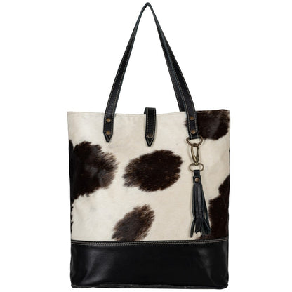 Faye - B & W Cowhide Tote