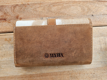 Amber - Aged Leather & Cowhide Tri Fold Wallet