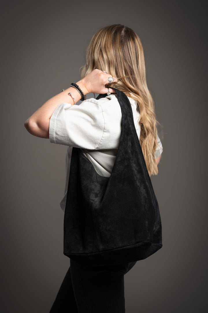 Gia - Noir Luxe Suede Tote