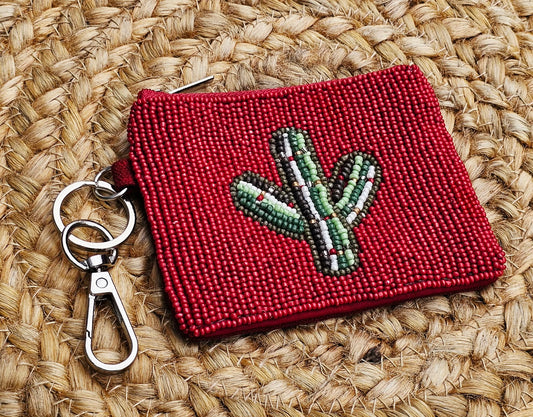 Hot Cactus - Beaded Coin Purse/Bag Charm
