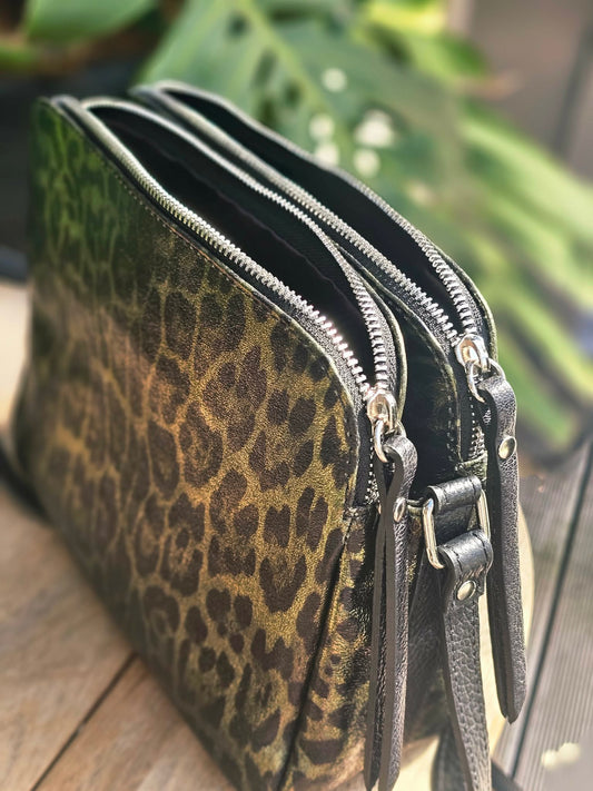 Jett - Double Zipper Bag - Olive