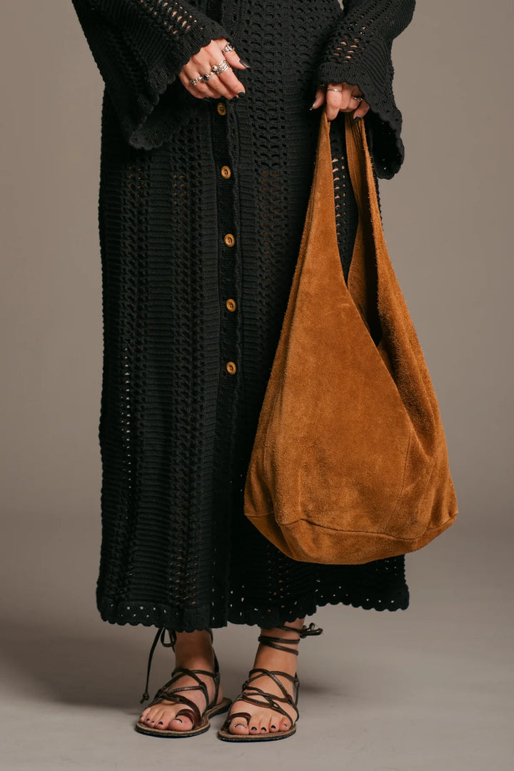 Gia - Brown Sugar Suede Tote