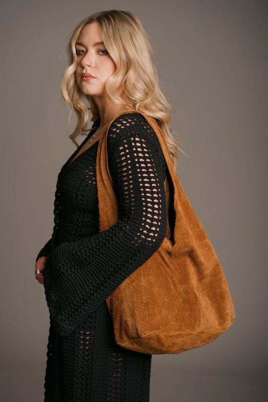 Gia - Brown Sugar Suede Tote