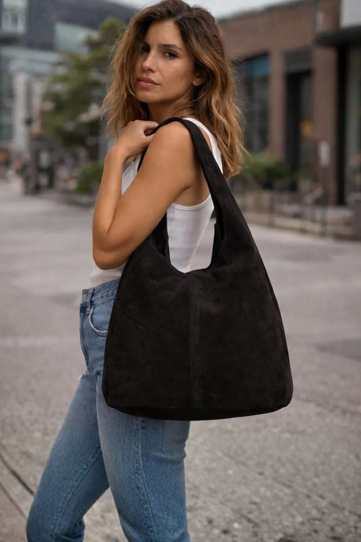 Gia - Noir Luxe Suede Tote