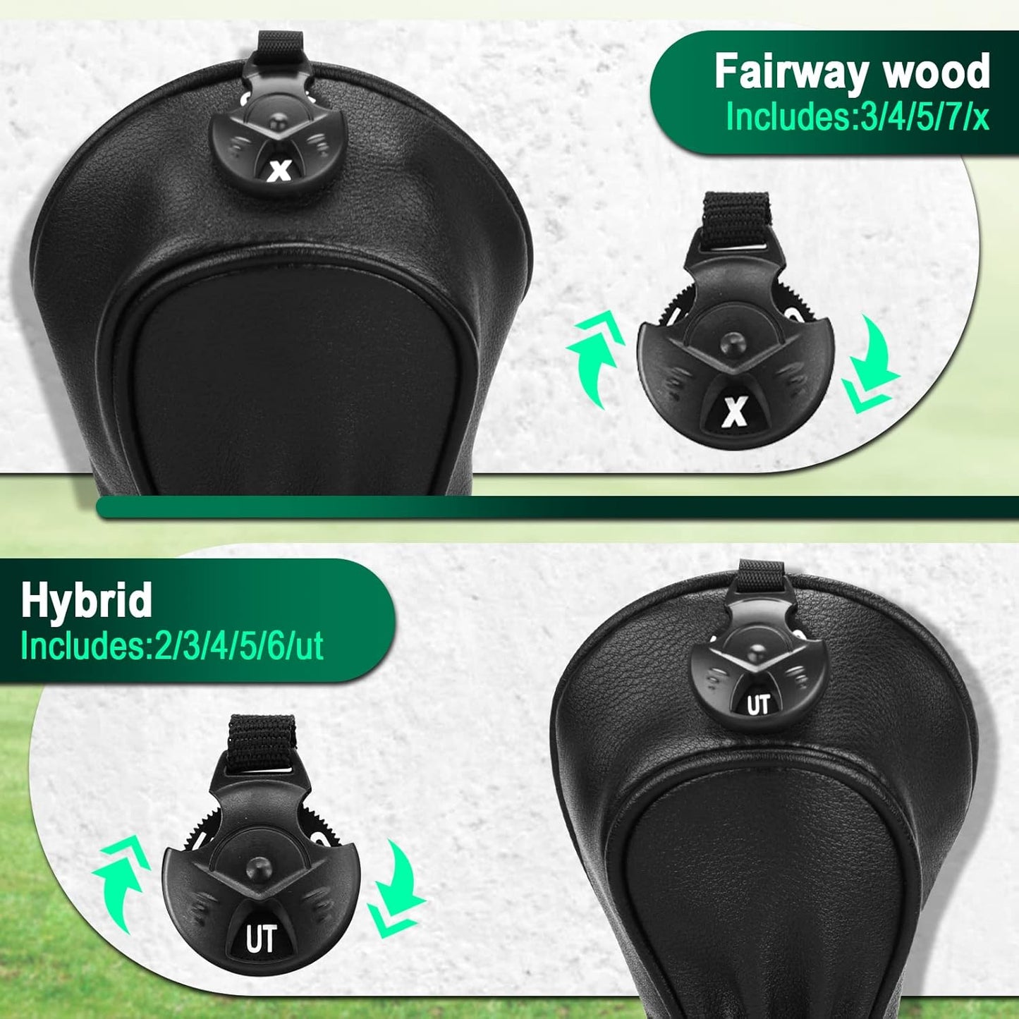 Leather Golf Head Covers - Set of 3