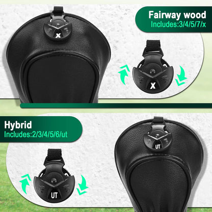 Leather Golf Head Covers - Set of 3