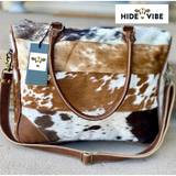 Lizzy Cowhide Panel Laptop Bag