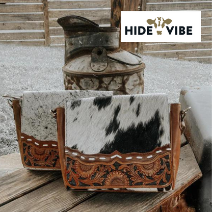 Maggie - Cowhide & Leather Messenger