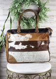 Lizzy Cowhide Panel Laptop Bag