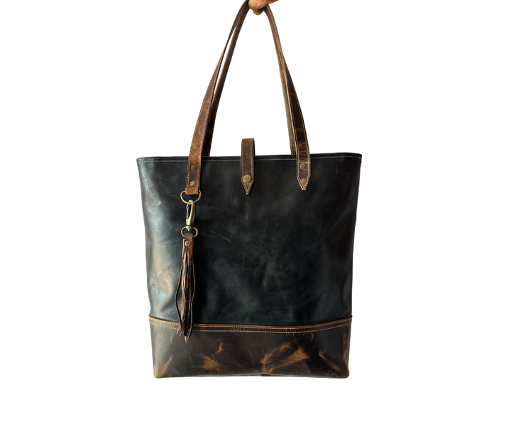 Night Hunter Black Leather Tote