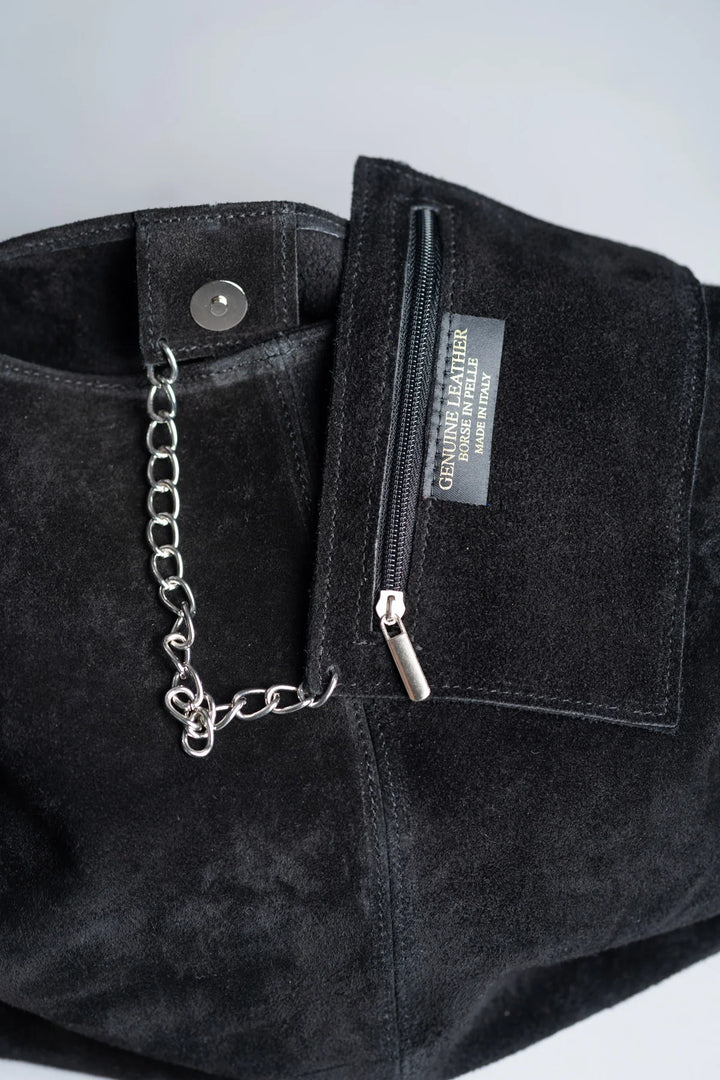 Gia - Noir Luxe Suede Tote