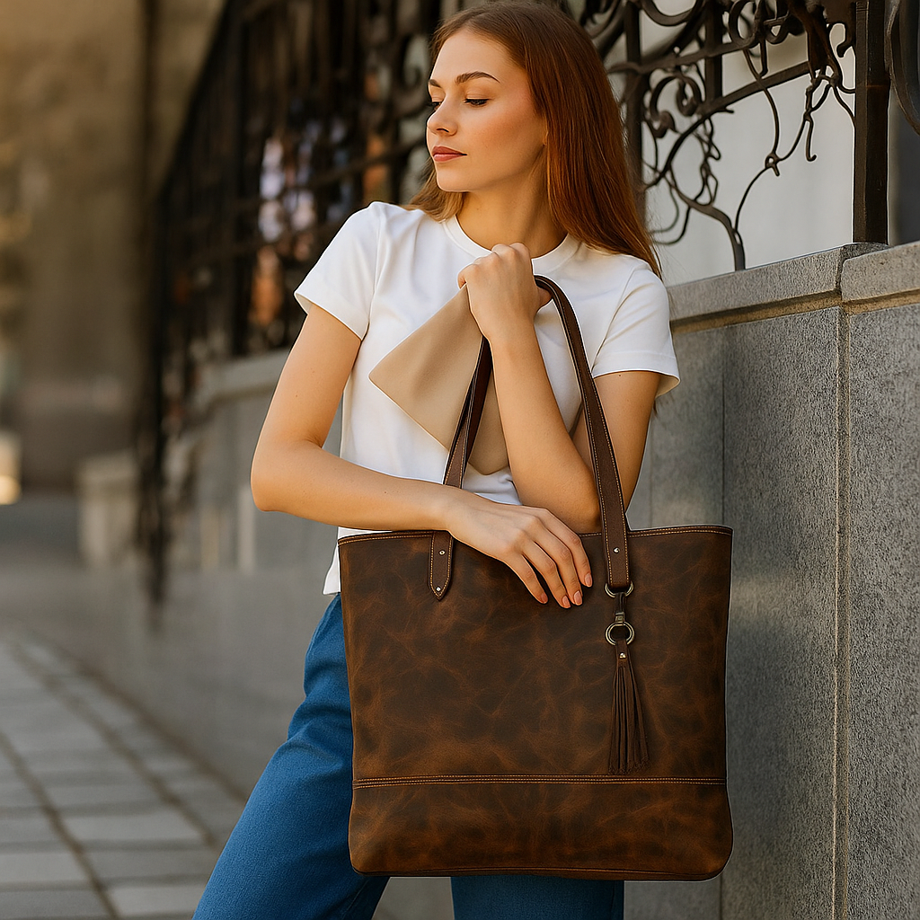 Ridge Aged Leather Tote