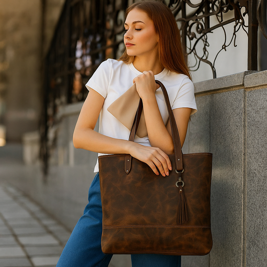 Ridge Aged Leather Tote
