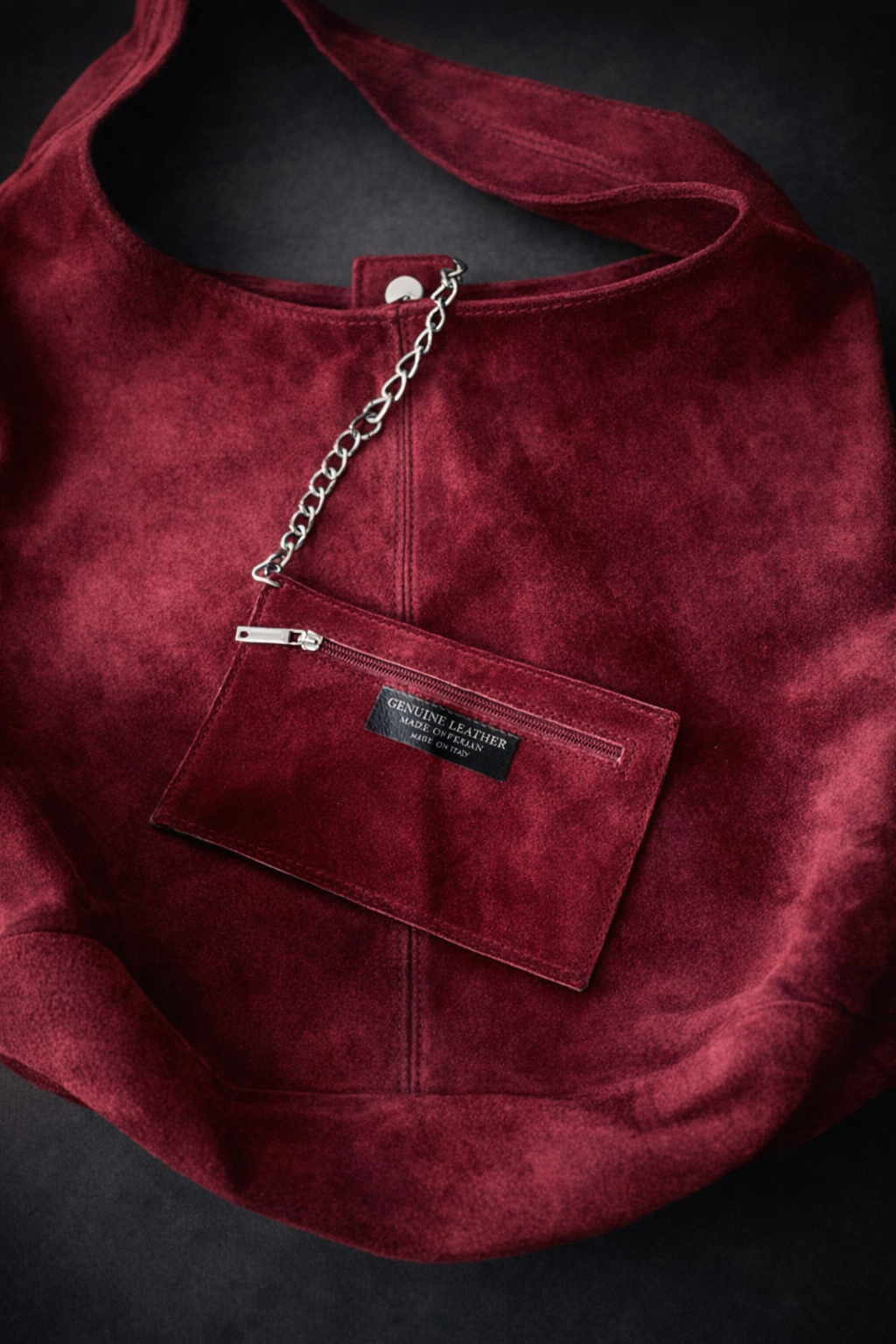 Gia - Ruby Luxe Suede Tote