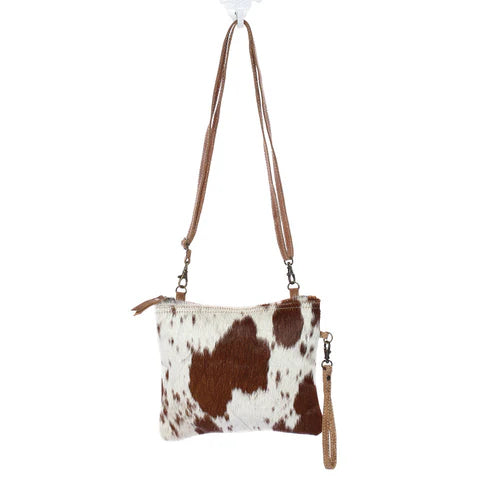 Tilly Brown & White Cowhide Shoulder Bag