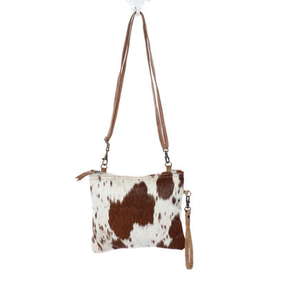 Tilly Brown & White Cowhide Shoulder Bag
