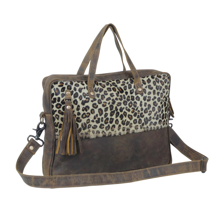 Zuri Aged Leather &amp; Cowhide Laptop Bag