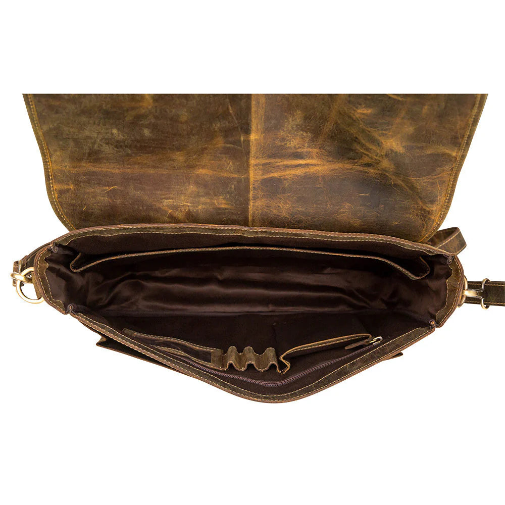 Shaye Aged Leather Satchel