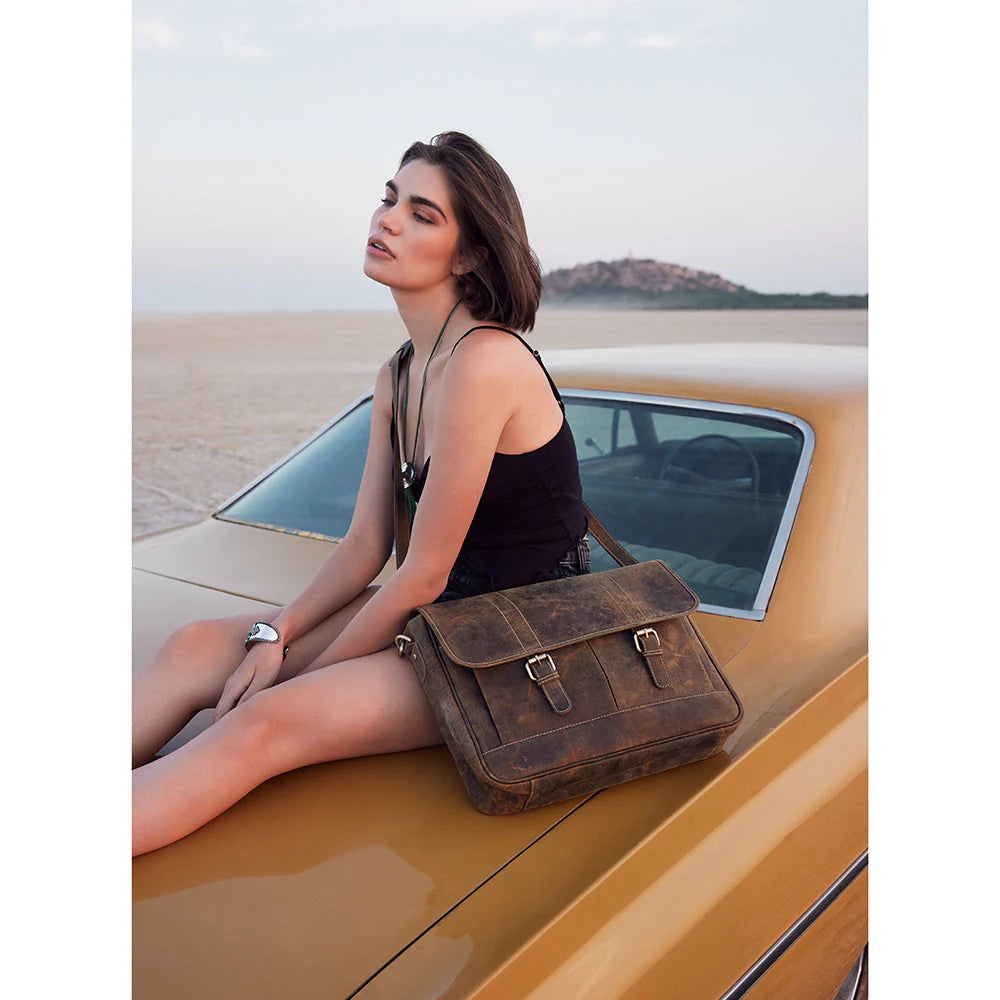 Shaye Aged Leather Satchel