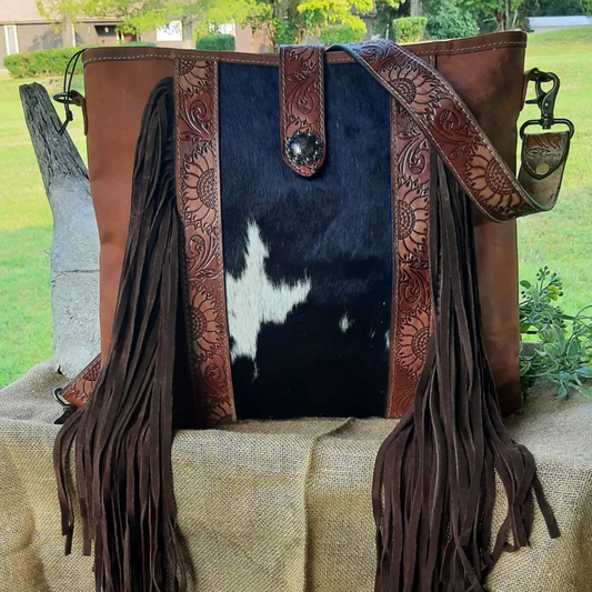 Cora - Cowhide & Leather Messenger