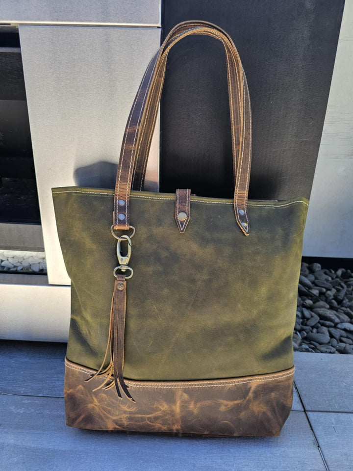 Hunter Green Leather Tote