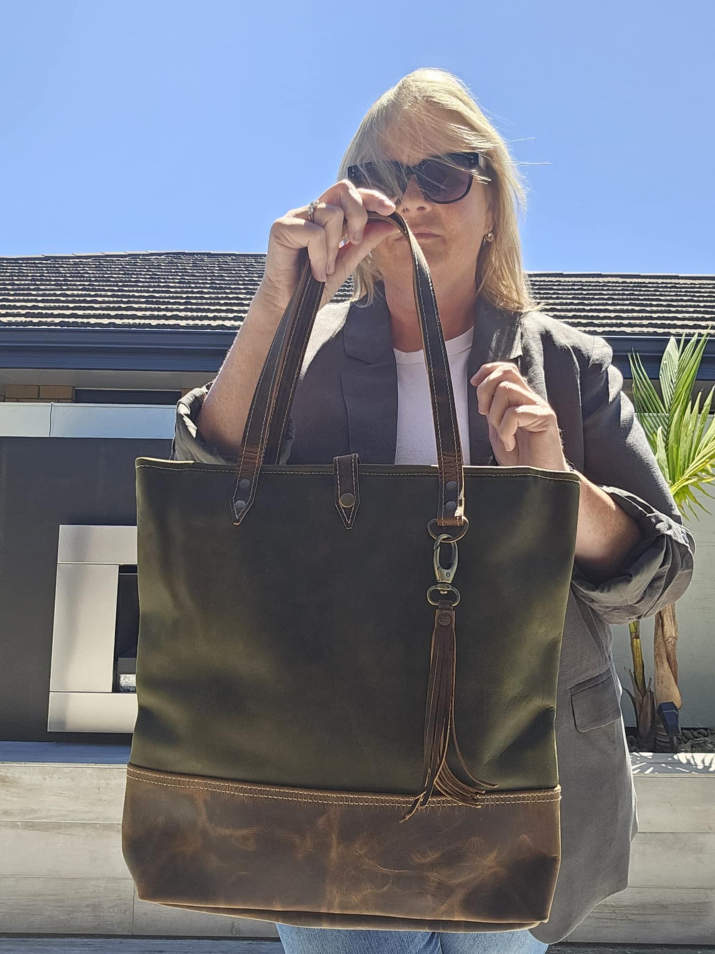 Hunter Green Leather Tote