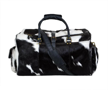 LUXE B&W Cowhide Duffle