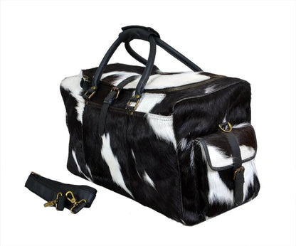 LUXE B&W Cowhide Duffle