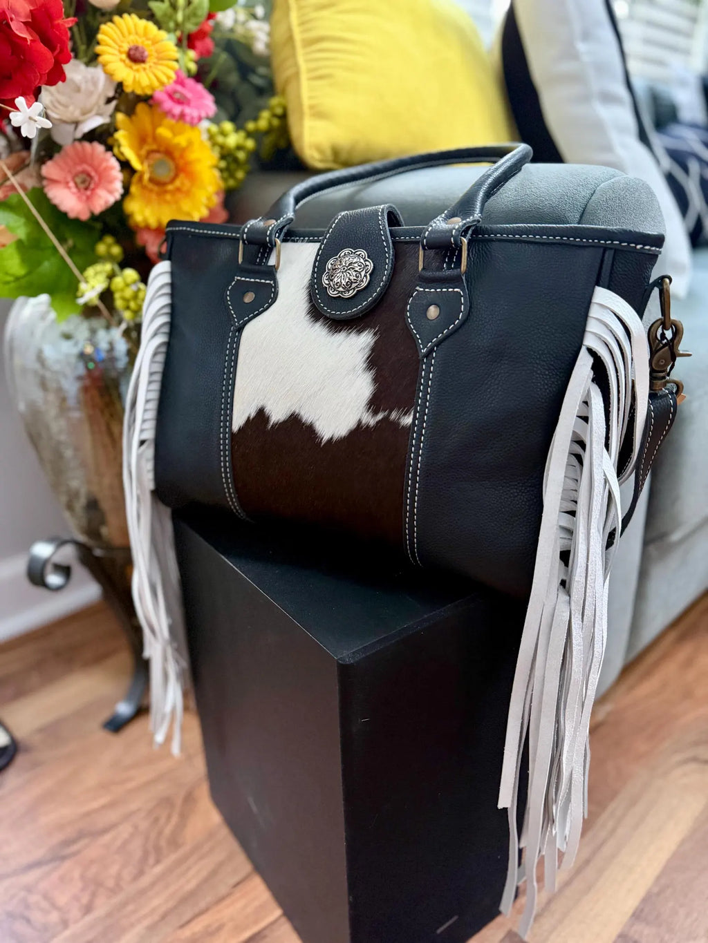 Shelley Cowhide Handbag + Shoulder Strap