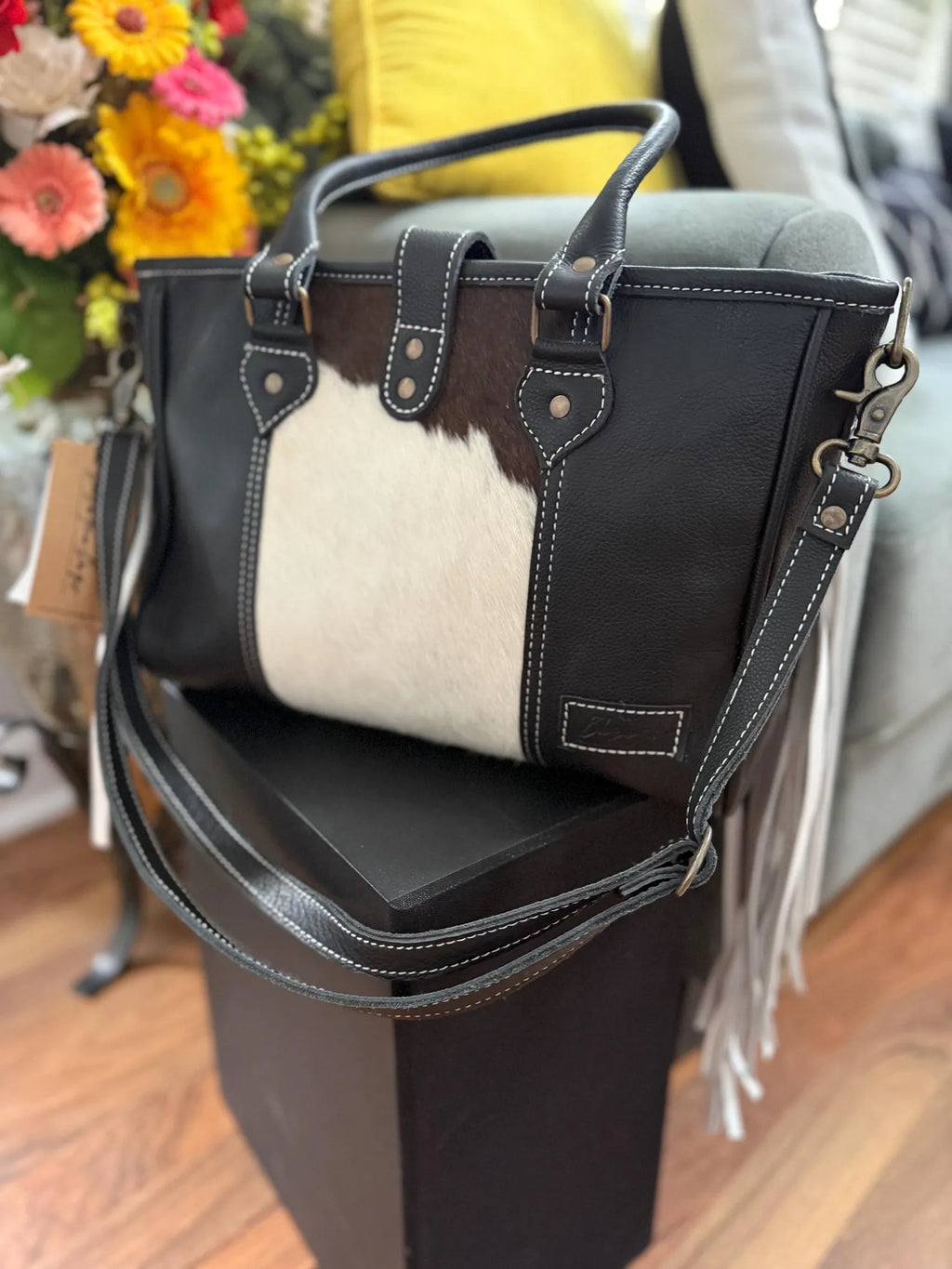 Shelley Cowhide Handbag + Shoulder Strap