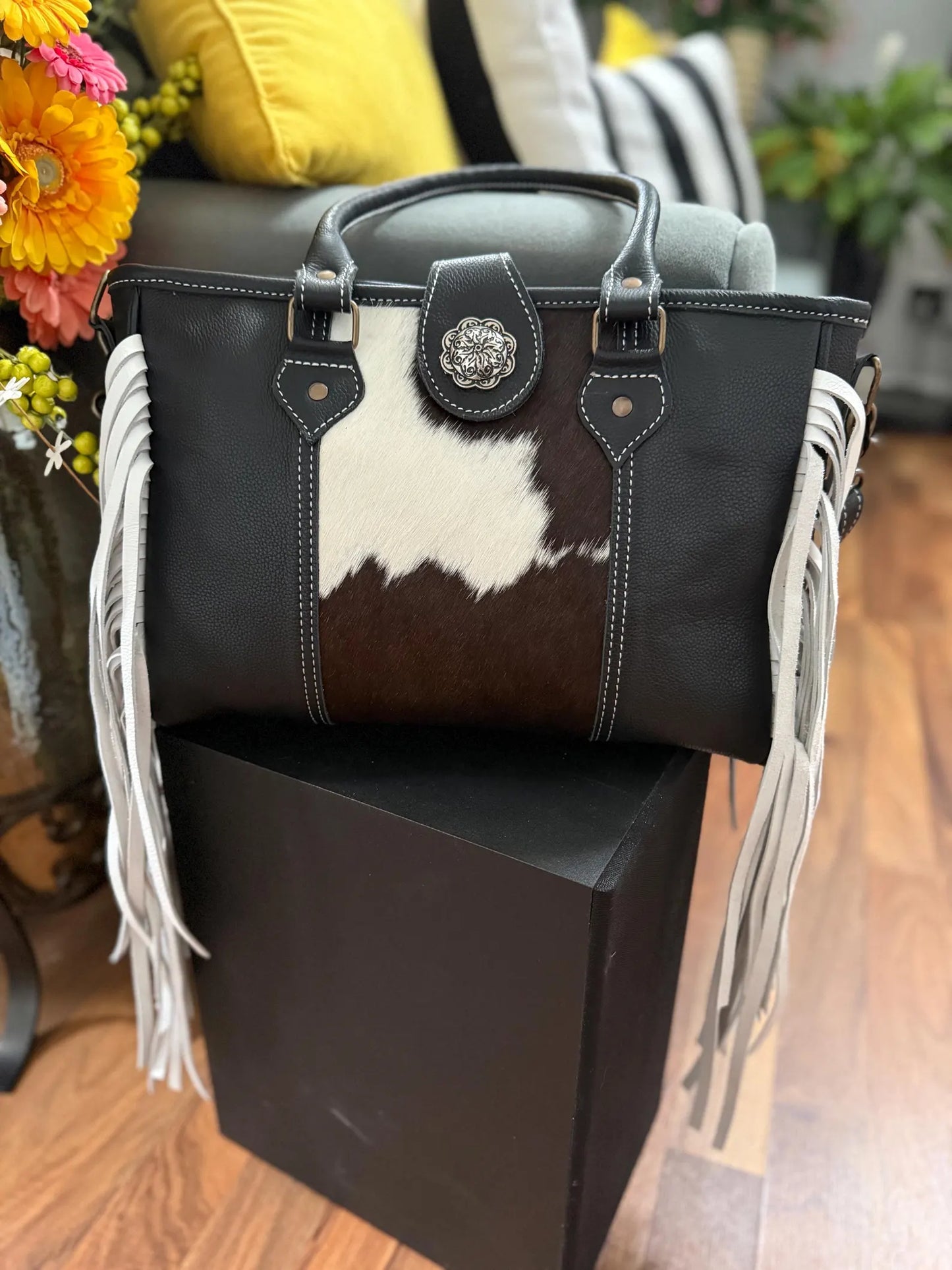 Shelley Cowhide Handbag + Shoulder Strap