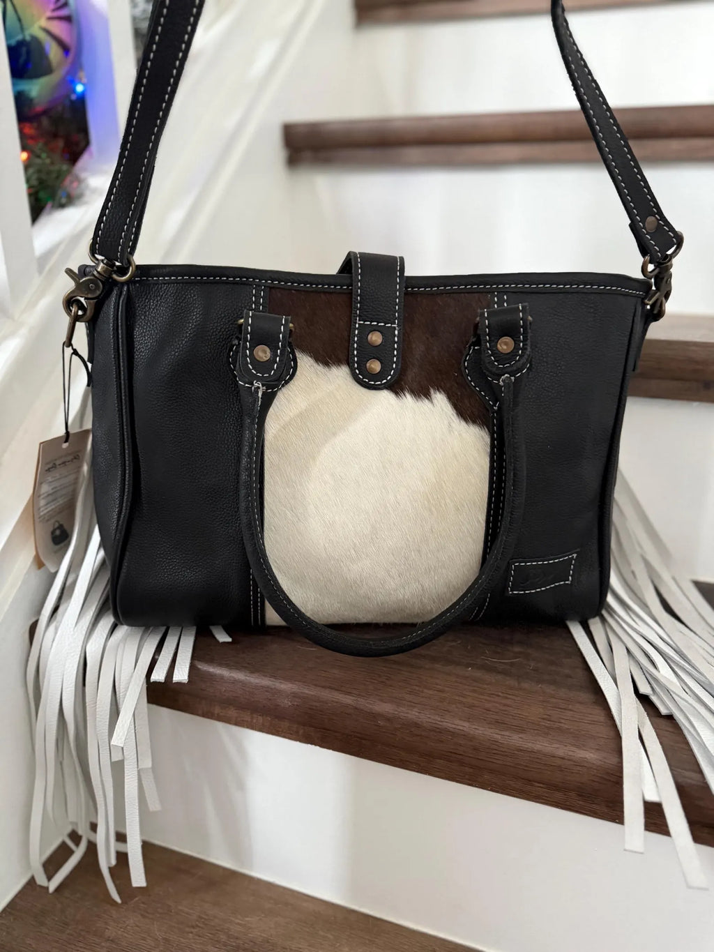 Shelley Cowhide Handbag + Shoulder Strap