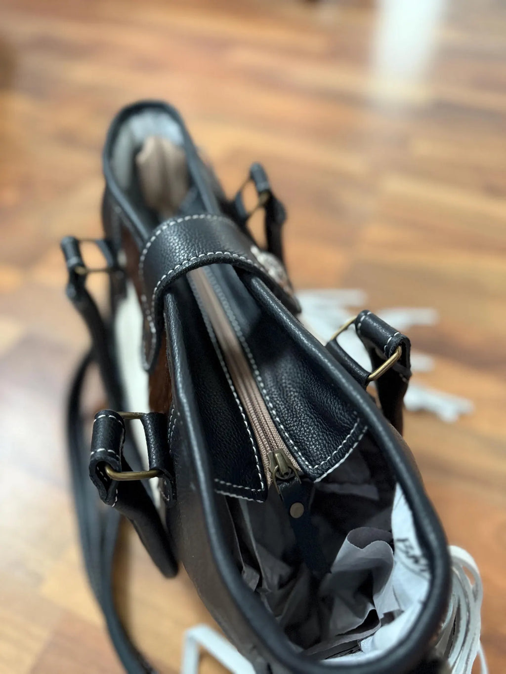 Shelley Cowhide Handbag + Shoulder Strap