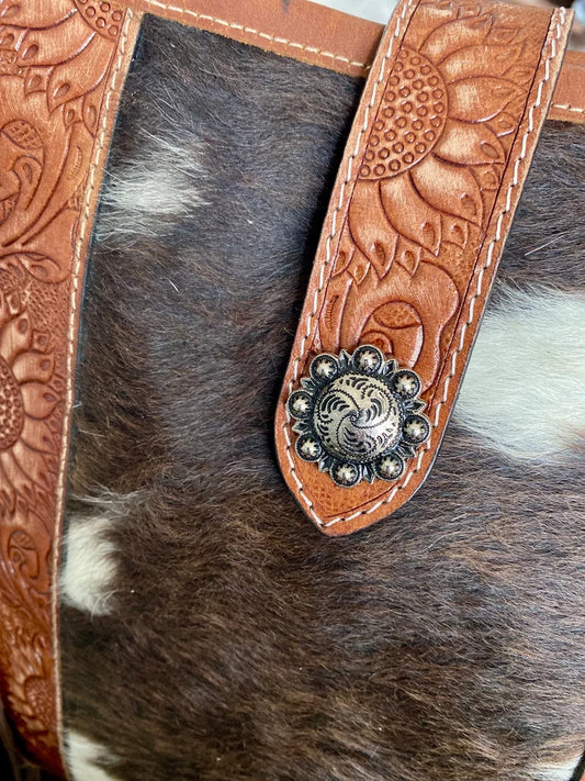 Cora - Cowhide & Leather Messenger
