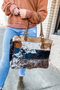 Lizzy Cowhide Panel Laptop Bag