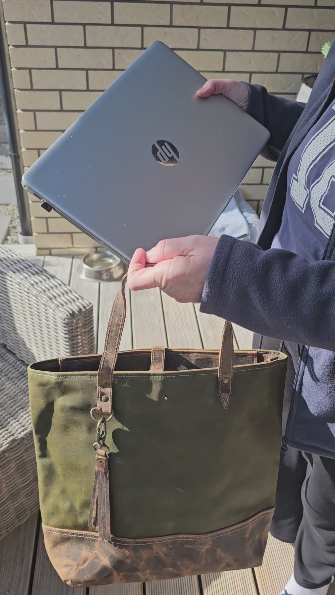 Hunter Green Leather Tote
