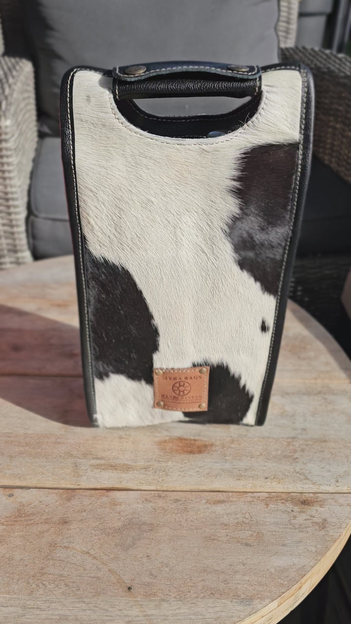 Luxe Cowhide Wine Carrier - 2 Bottles