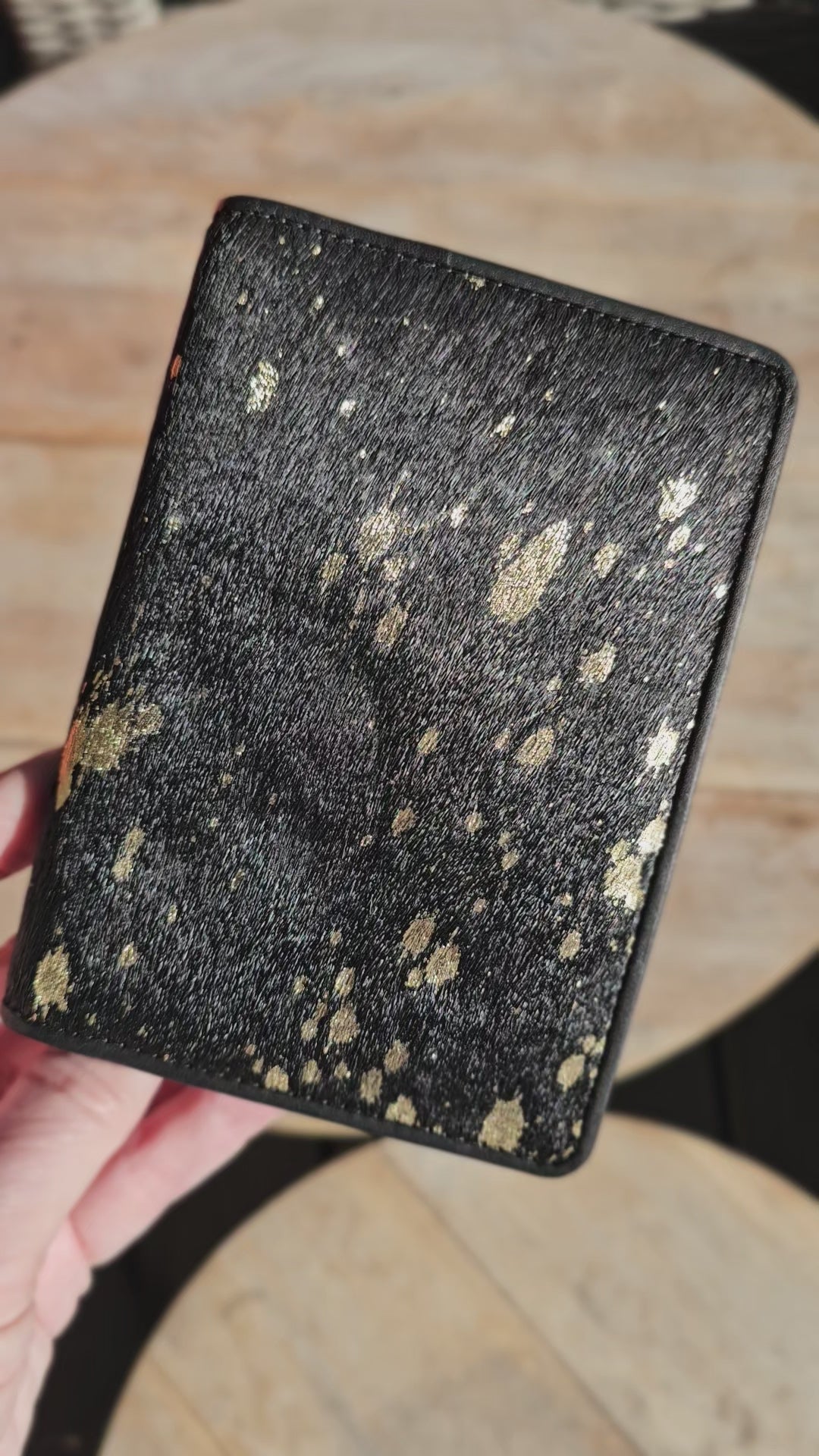Black &amp; Gold Shimmer Passport Holder