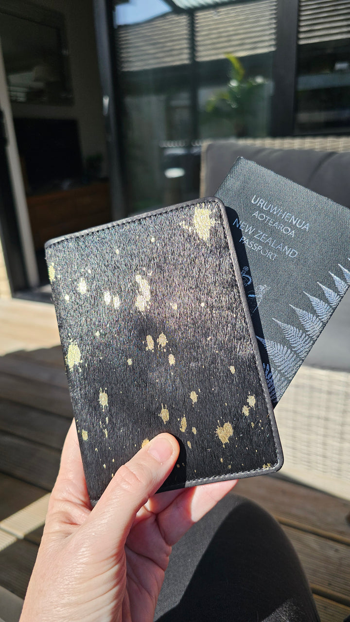 Black &amp; Gold Shimmer Passport Holder