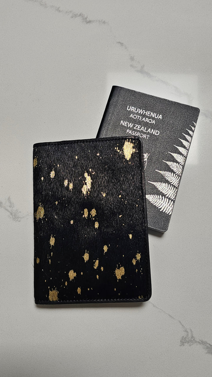 Black &amp; Gold Shimmer Passport Holder