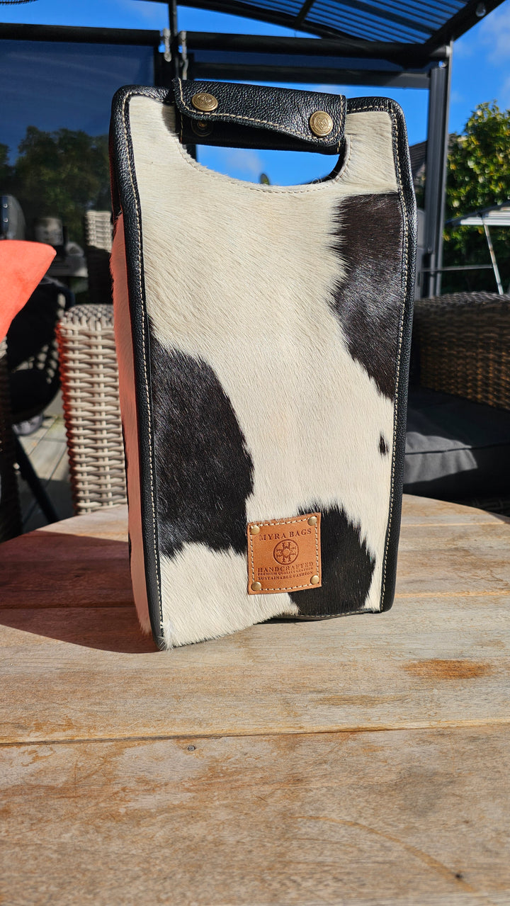 Luxe Cowhide Wine Carrier - 2 Bottles