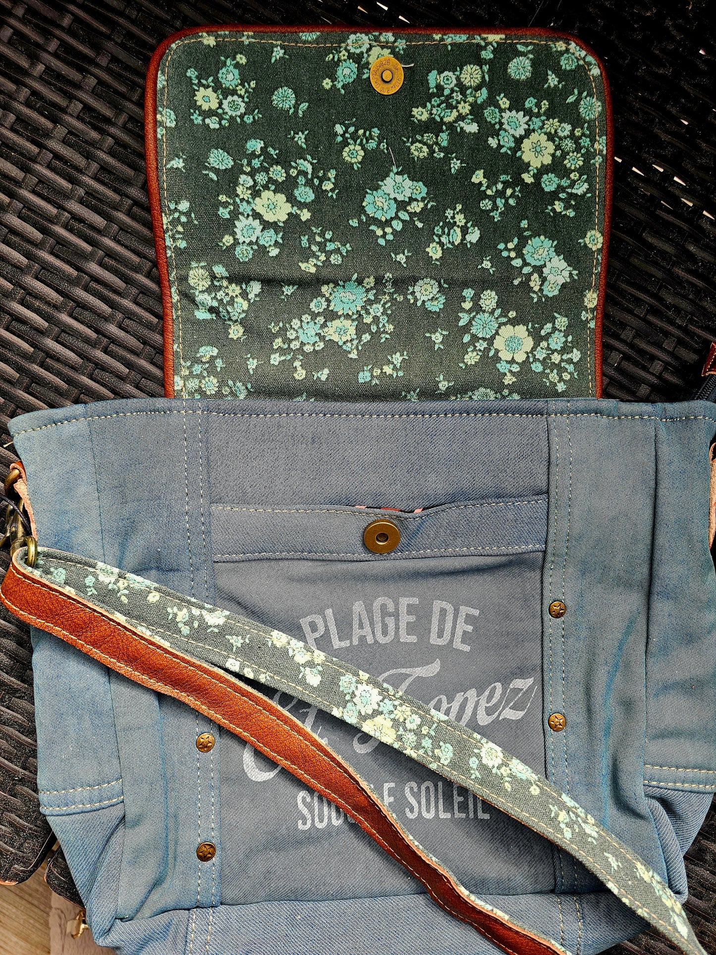 Trinny - Recycled Denim & Leather Bag