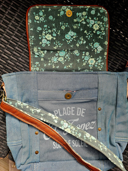 Trinny - Recycled Denim & Leather Bag
